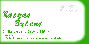 matyas balent business card